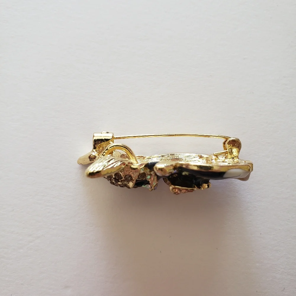 Sweet Kitty Cat Kitten with Bow Rhinestone Brooch Enamel Pin/Pend Cat Lover gift - Picture 6 of 9